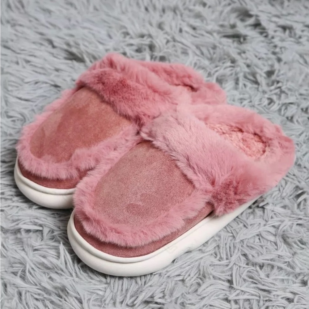 Cozy Pink Fuzzy Slippers